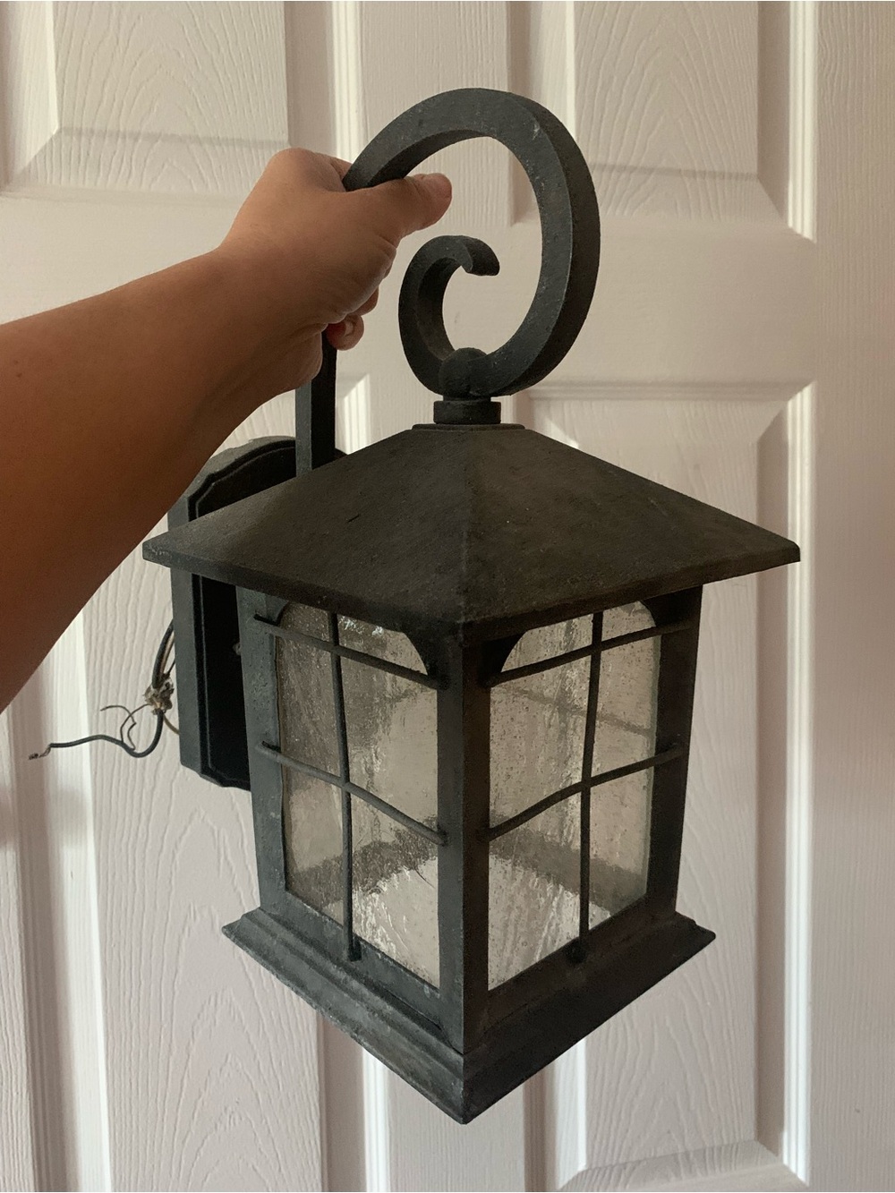 Outdoor Wall Lantern - Black Metal Finish